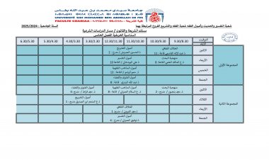 استعمال الزمن سلك الإجازة برسم الموسم الجامعي 2024-2025