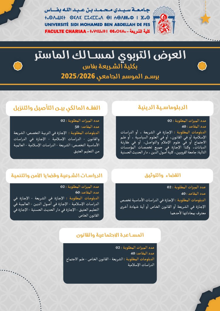 العرض التربوي لمسالك الماستر